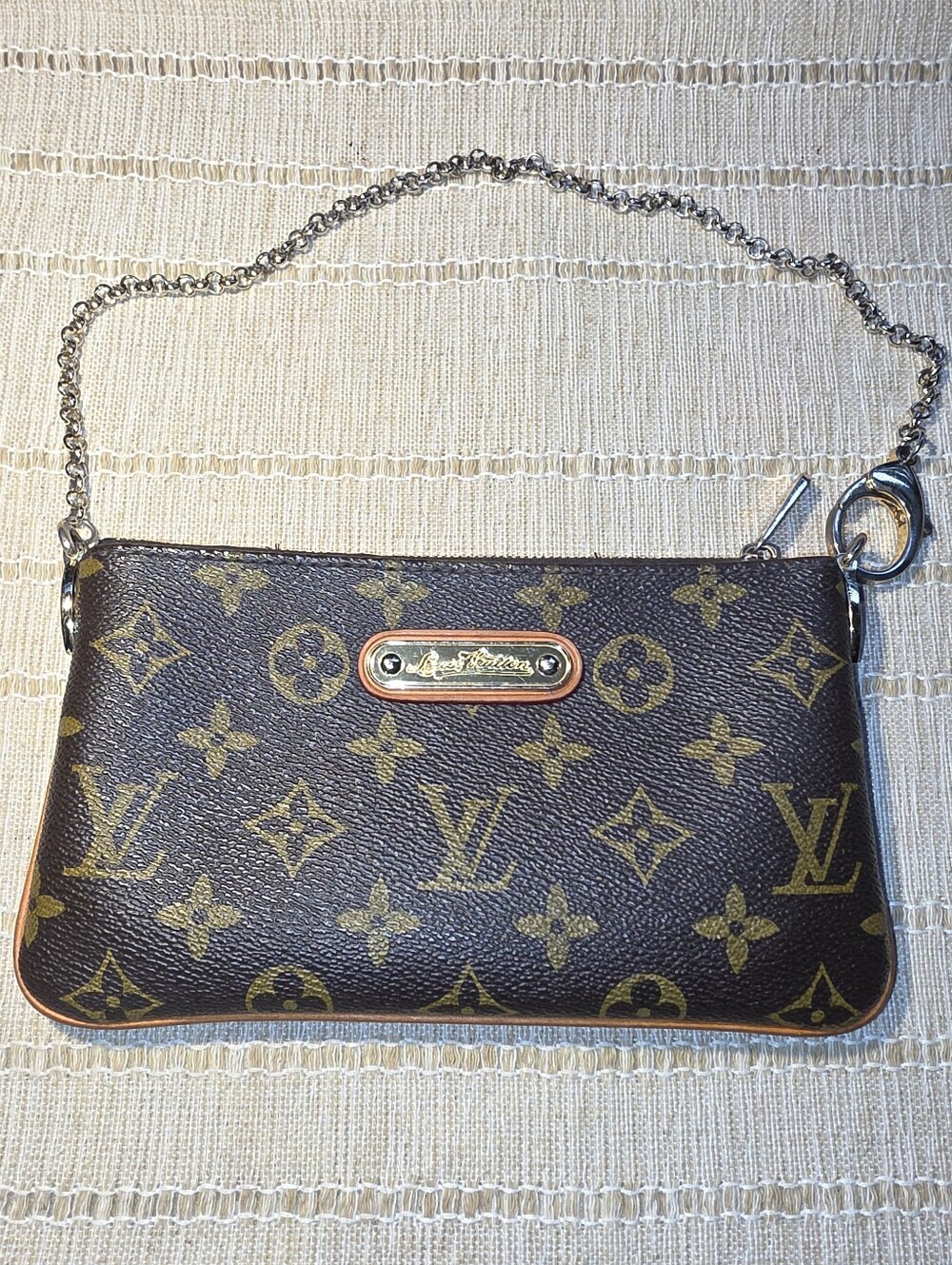 Monogram Rivett Pouchette Brown Leather Trim
